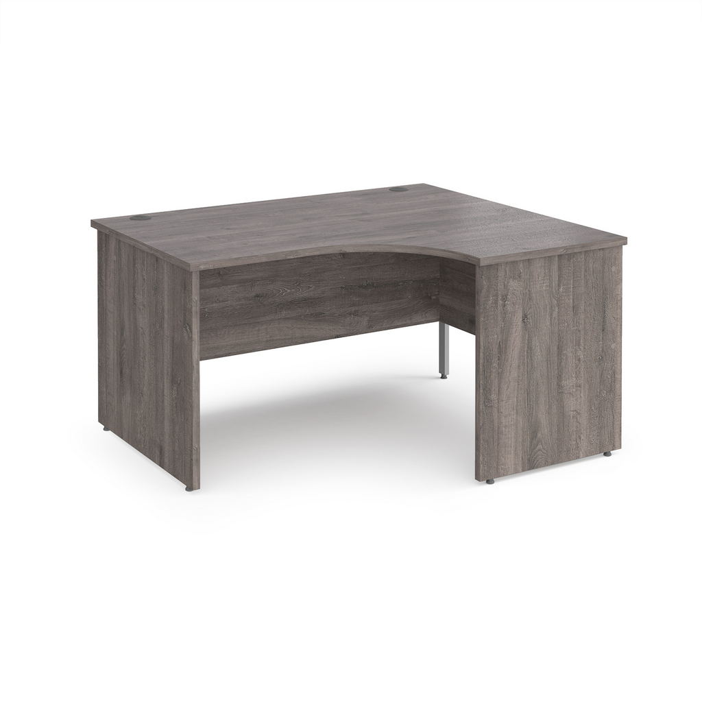 Picture of Maestro 25 right hand ergonomic desk 1400mm wide - grey oak top with panel end leg