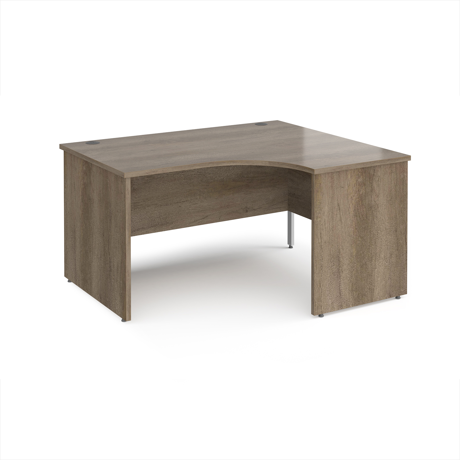 Picture of Maestro 25 right hand ergonomic desk 1400mm wide - Nebraska Oak Top with panel end leg