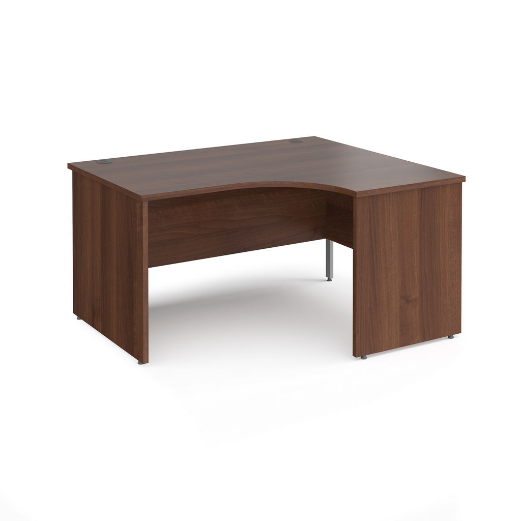 Picture of Maestro 25 right hand ergonomic desk 1400mm wide - walnut top with panel end leg