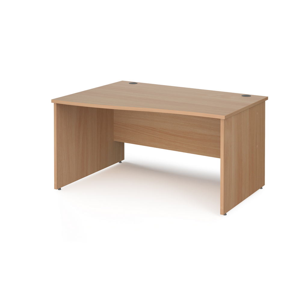 Picture of Maestro 25 left hand wave desk 1400mm wide - beech top with panel end leg