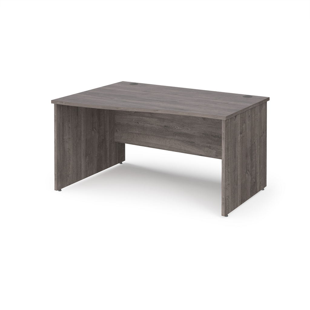 Picture of Maestro 25 left hand wave desk 1400mm wide - grey oak top with panel end leg