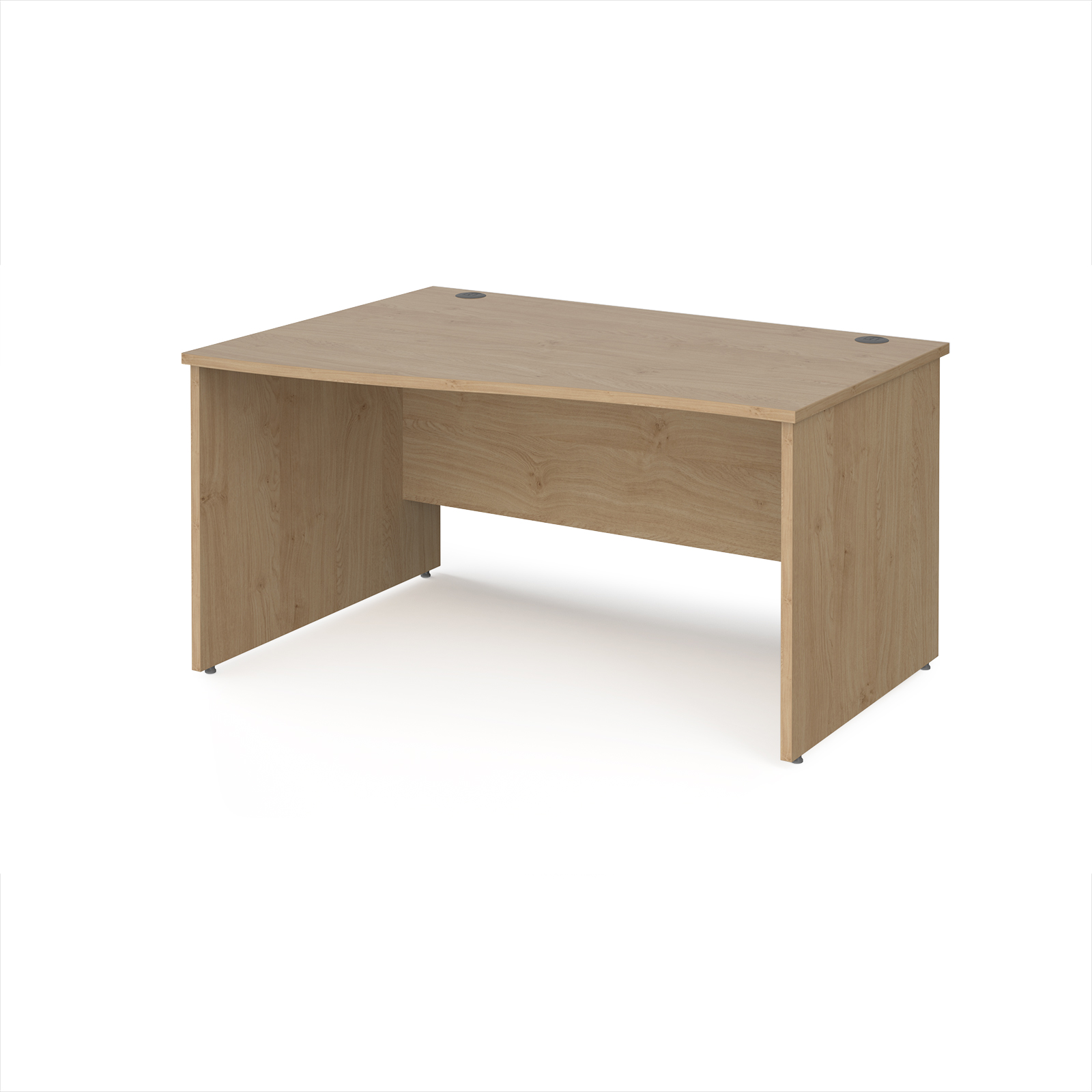Picture of Maestro 25 left hand wave desk 1400mm wide - Kendal Oak Top with panel end leg