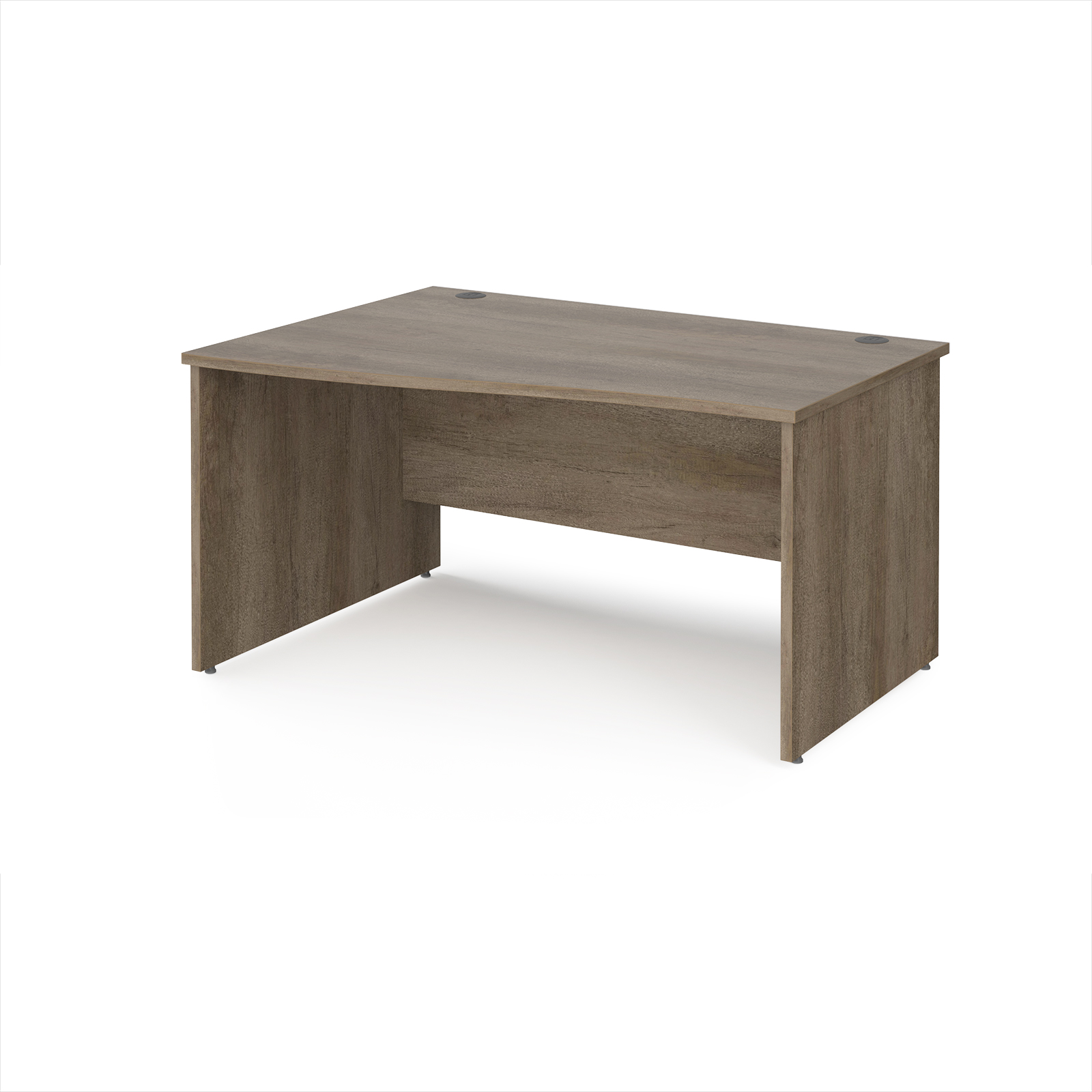 Picture of Maestro 25 left hand wave desk 1400mm wide - Nebraska Oak Top with panel end leg