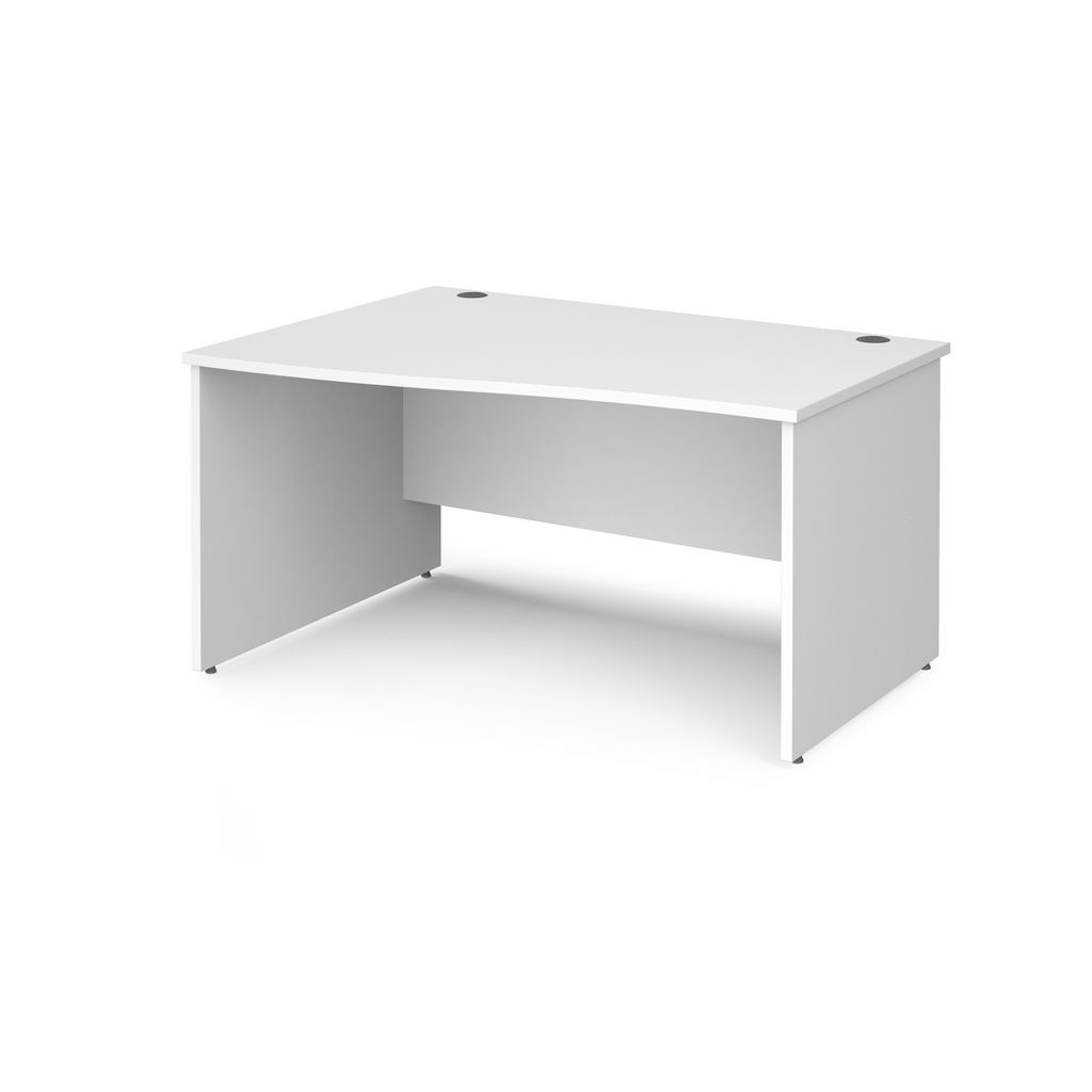 Picture of Maestro 25 left hand wave desk 1400mm wide - white top with panel end leg