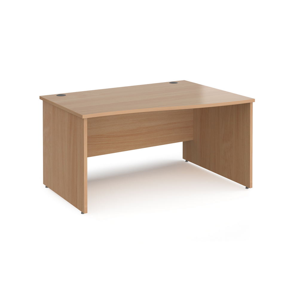 Picture of Maestro 25 right hand wave desk 1400mm wide - beech top with panel end leg