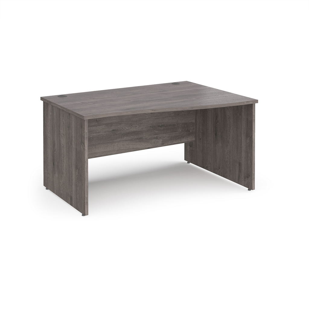 Picture of Maestro 25 right hand wave desk 1400mm wide - grey oak top with panel end leg