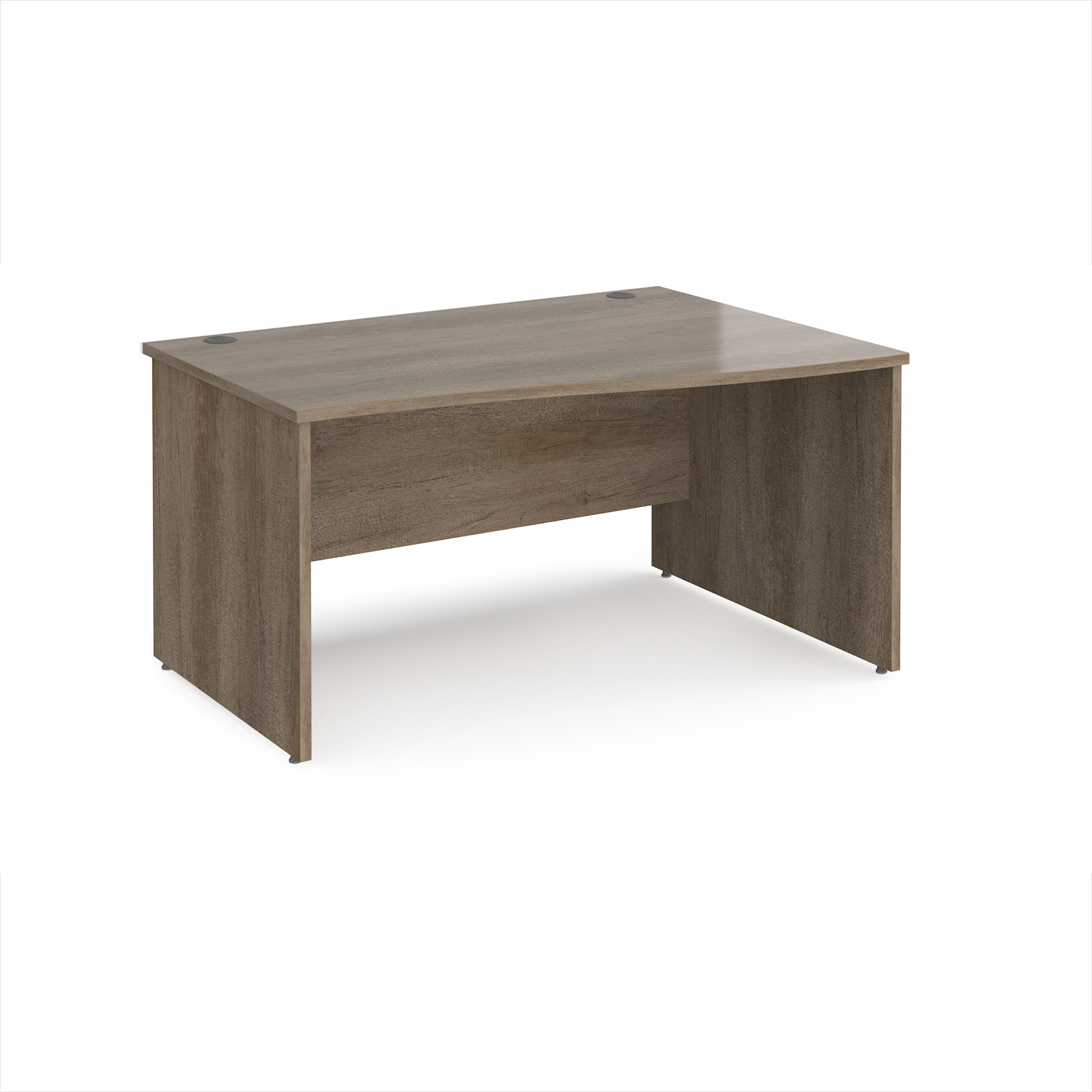 Picture of Maestro 25 right hand wave desk 1400mm wide - Nebraska Oak Top with panel end leg