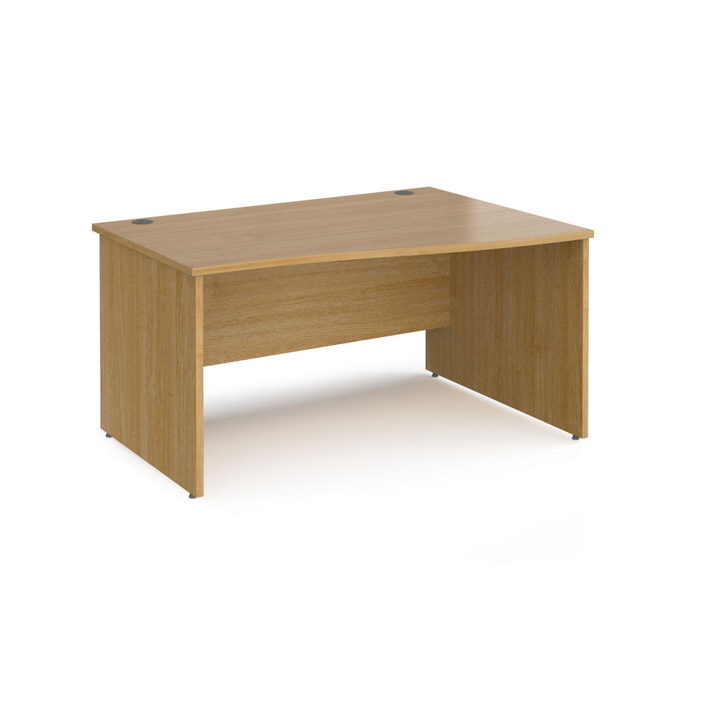 Picture of Maestro 25 right hand wave desk 1400mm wide - oak top with panel end leg