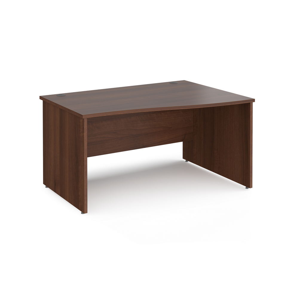 Picture of Maestro 25 right hand wave desk 1400mm wide - walnut top with panel end leg