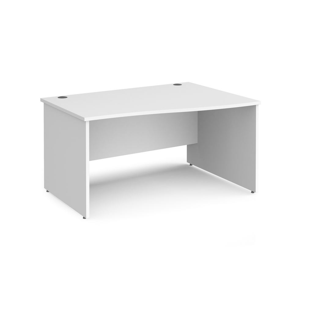 Picture of Maestro 25 right hand wave desk 1400mm wide - white top with panel end leg