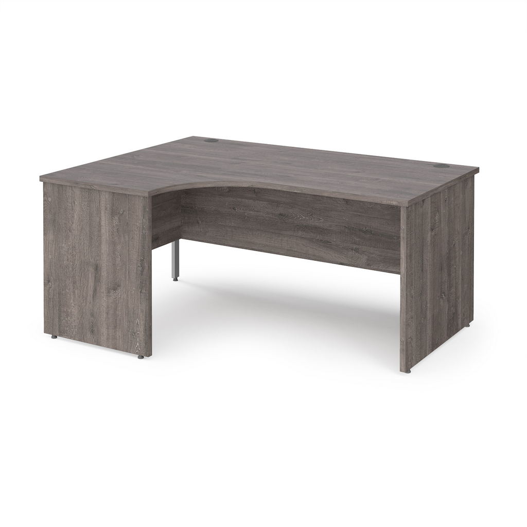 Picture of Maestro 25 left hand ergonomic desk 1600mm wide - grey oak top with panel end leg