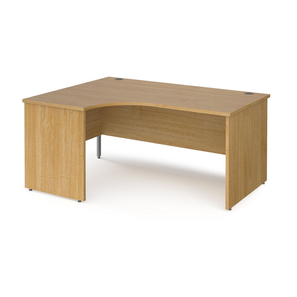 Picture of Maestro 25 left hand ergonomic desk 1600mm wide - oak top with panel end leg