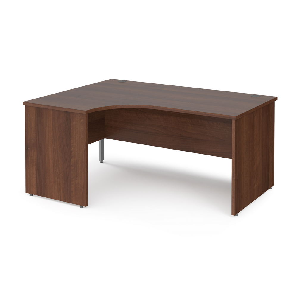 Picture of Maestro 25 left hand ergonomic desk 1600mm wide - walnut top with panel end leg