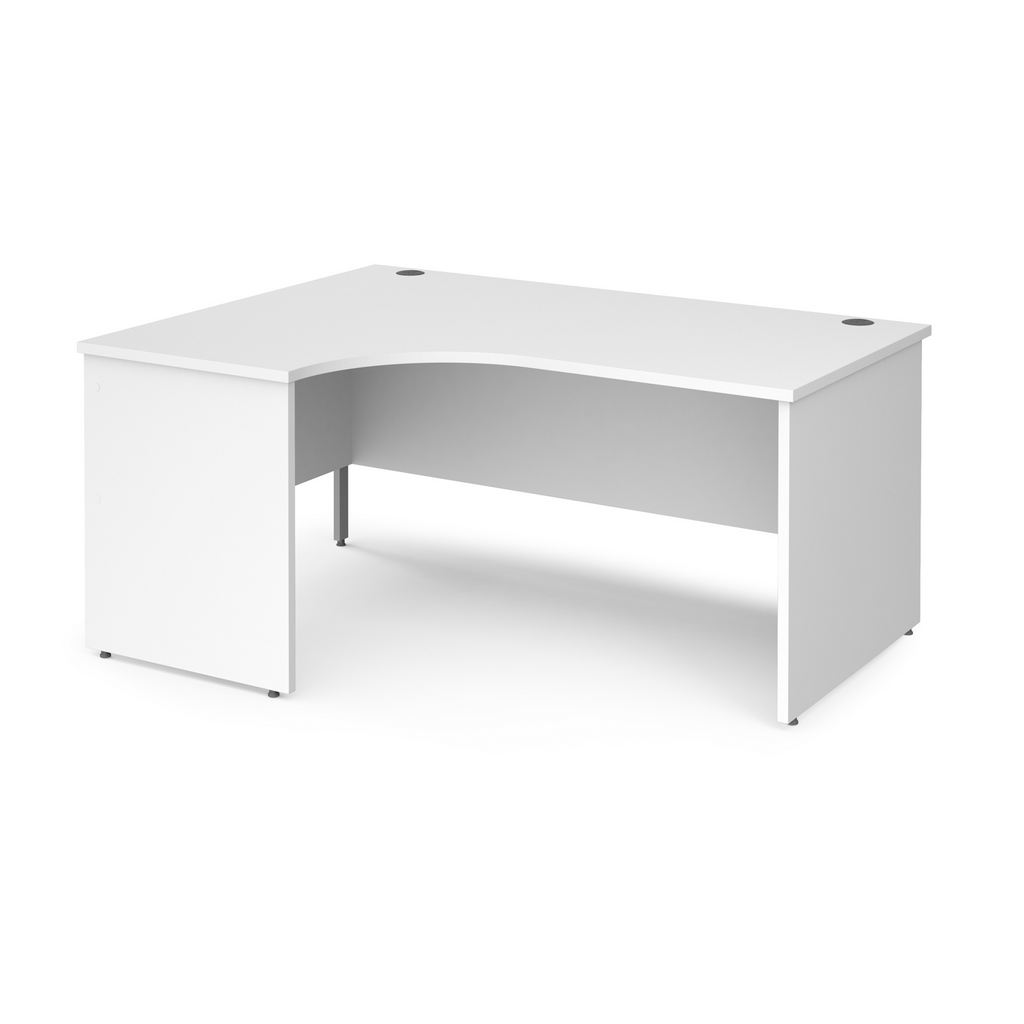 Picture of Maestro 25 left hand ergonomic desk 1600mm wide - white top with panel end leg