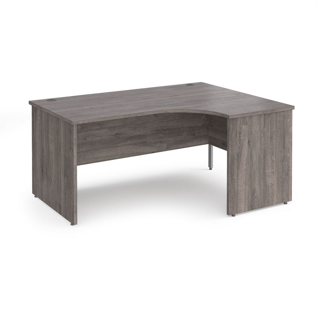 Picture of Maestro 25 right hand ergonomic desk 1600mm wide - grey oak top with panel end leg