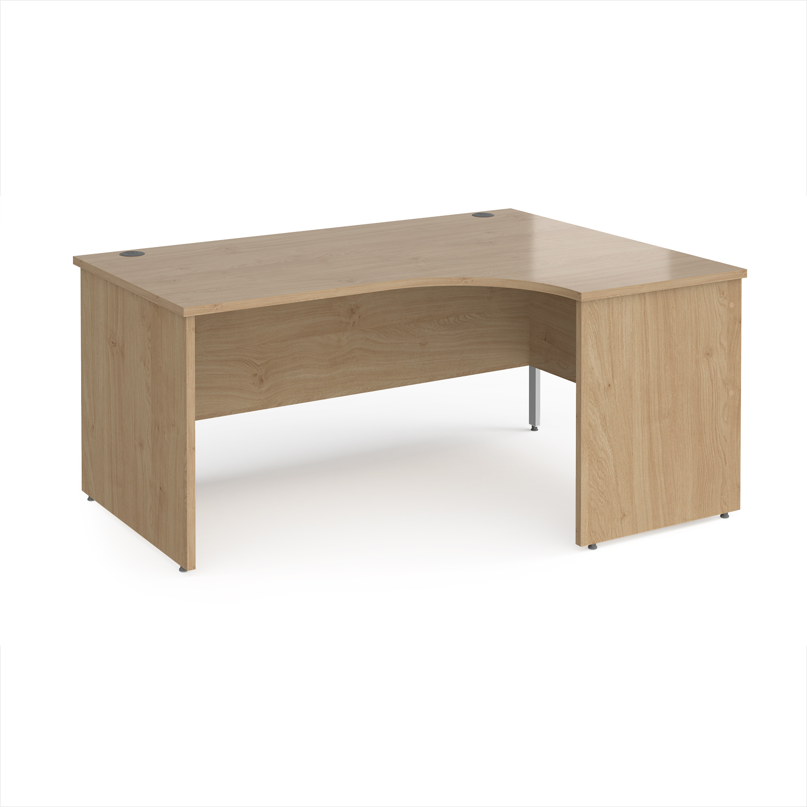 Picture of Maestro 25 right hand ergonomic desk 1600mm wide - Kendal Oak Top with panel end leg