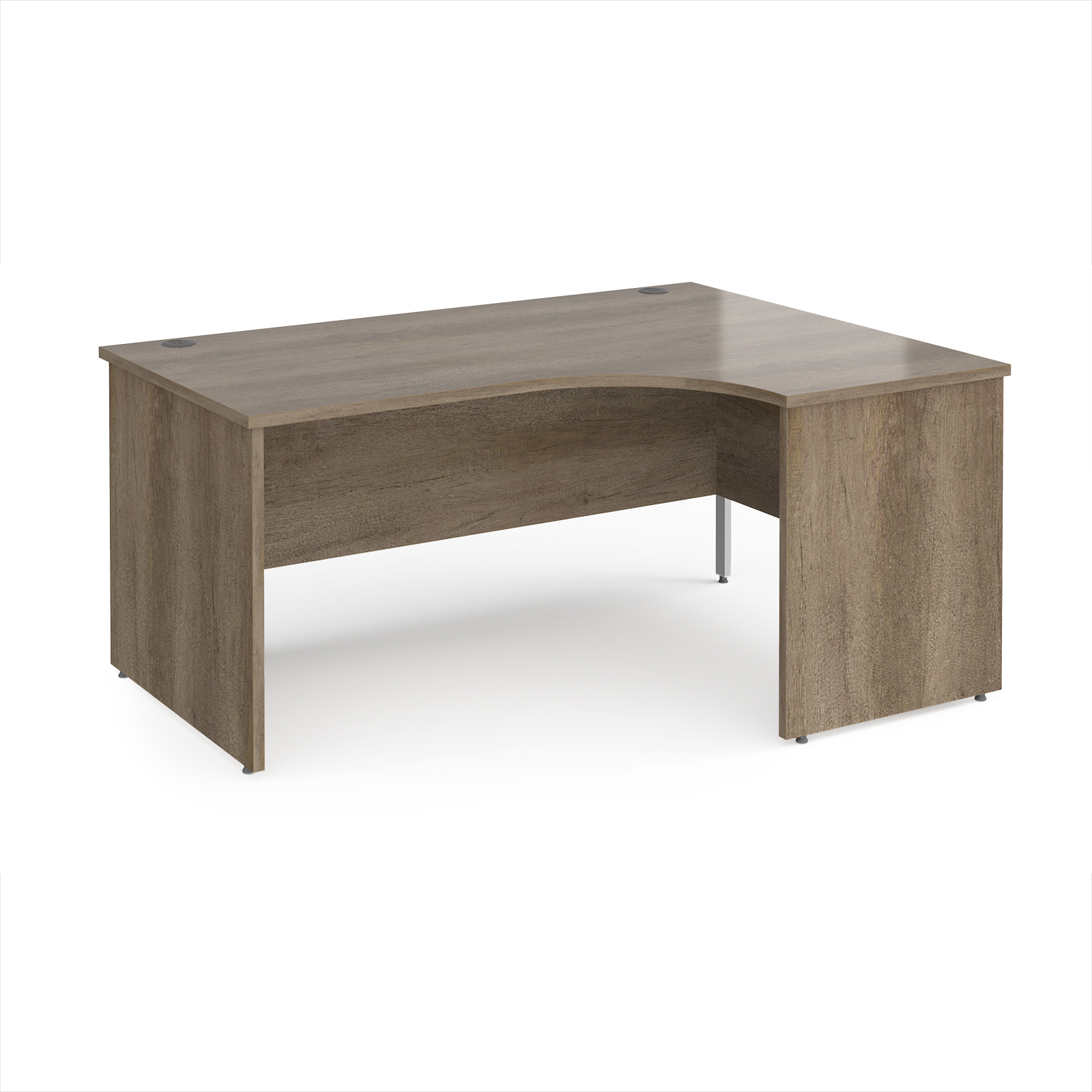 Picture of Maestro 25 right hand ergonomic desk 1600mm wide - Nebraska Oak Top with panel end leg