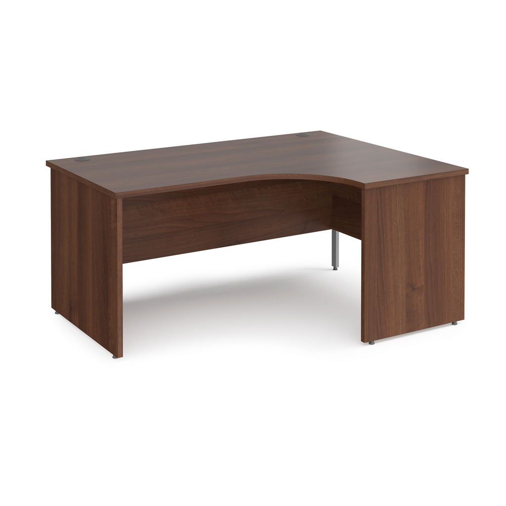 Picture of Maestro 25 right hand ergonomic desk 1600mm wide - walnut top with panel end leg