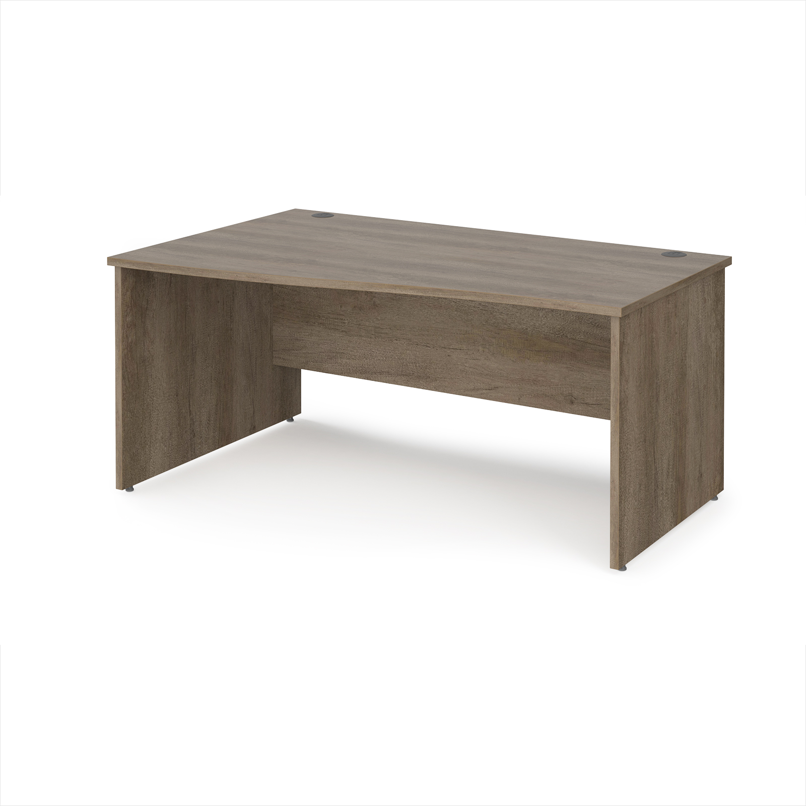 Picture of Maestro 25 left hand wave desk 1600mm wide - Nebraska Oak Top with panel end leg