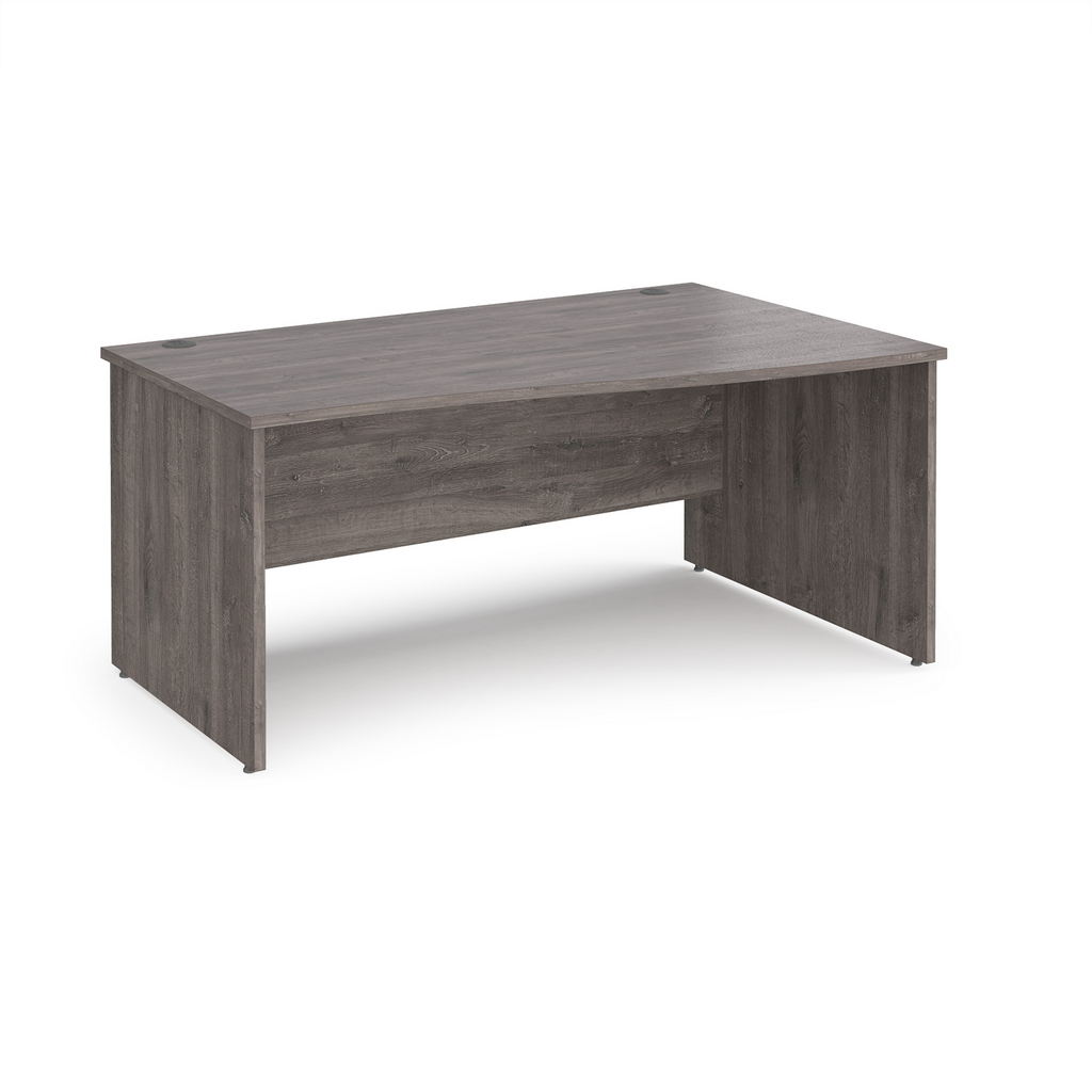 Picture of Maestro 25 right hand wave desk 1600mm wide - grey oak top with panel end leg