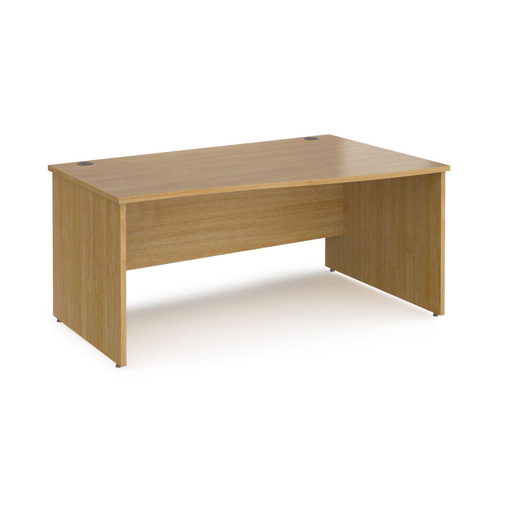 Picture of Maestro 25 right hand wave desk 1600mm wide - oak top with panel end leg