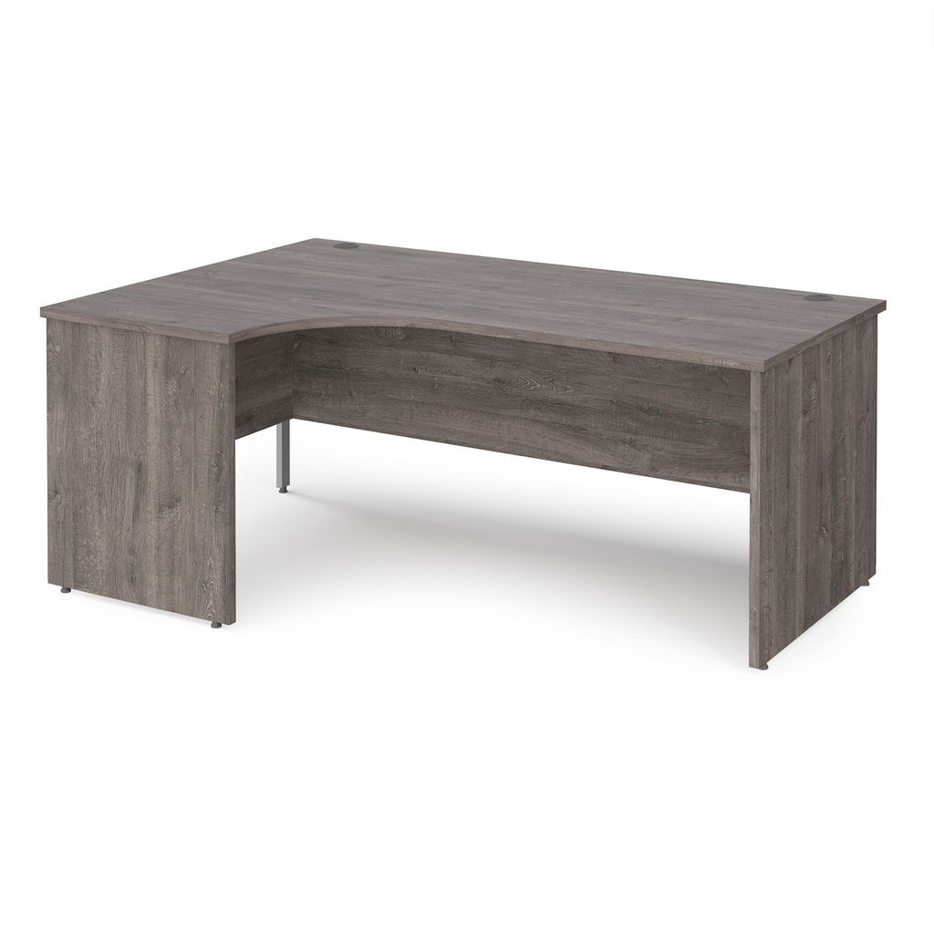 Picture of Maestro 25 left hand ergonomic desk 1800mm wide - grey oak top with panel end leg