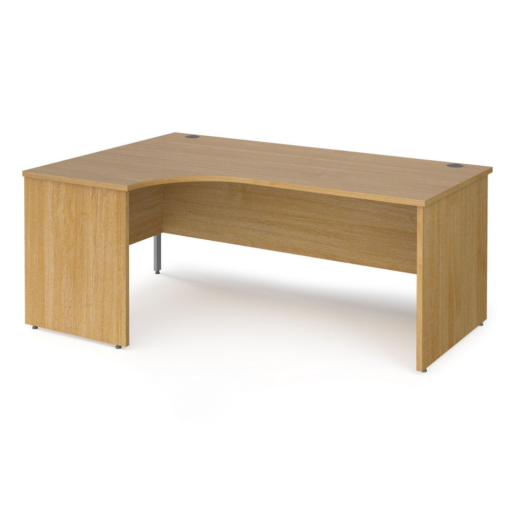 Picture of Maestro 25 left hand ergonomic desk 1800mm wide - oak top with panel end leg