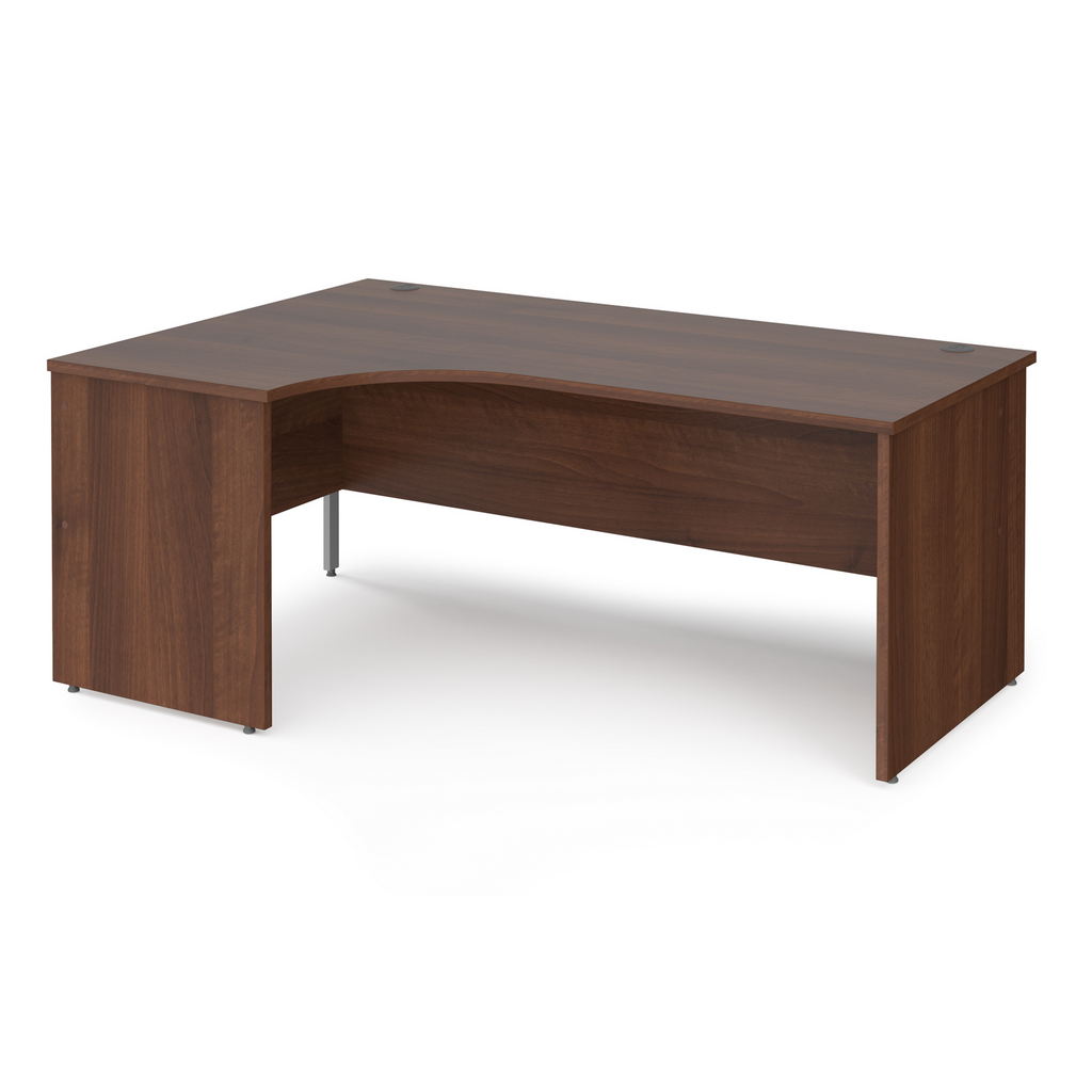 Picture of Maestro 25 left hand ergonomic desk 1800mm wide - walnut top with panel end leg