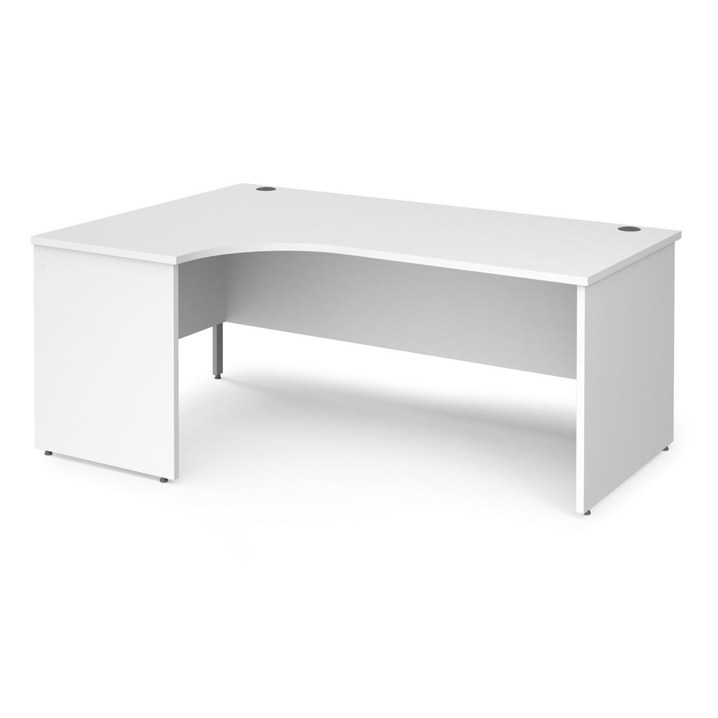 Picture of Maestro 25 left hand ergonomic desk 1800mm wide - white top with panel end leg