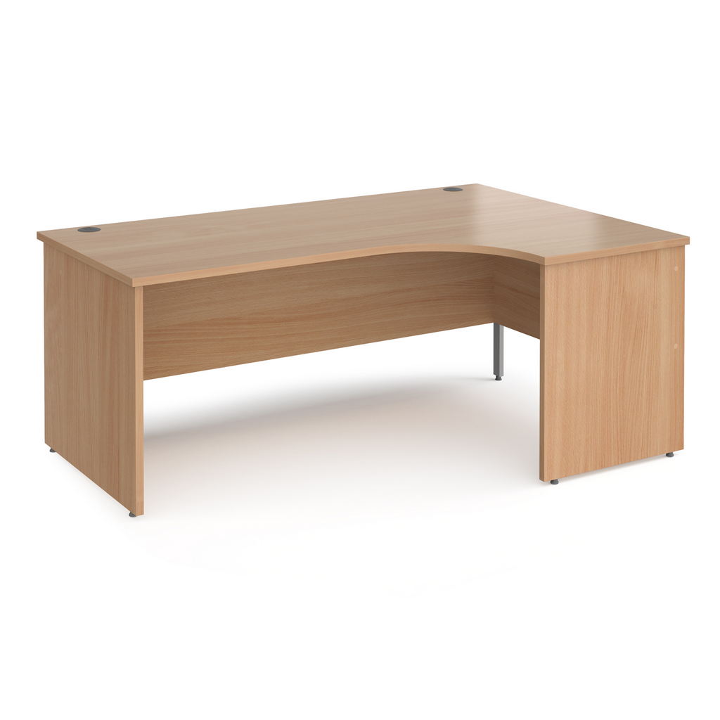 Picture of Maestro 25 right hand ergonomic desk 1800mm wide - beech top with panel end leg