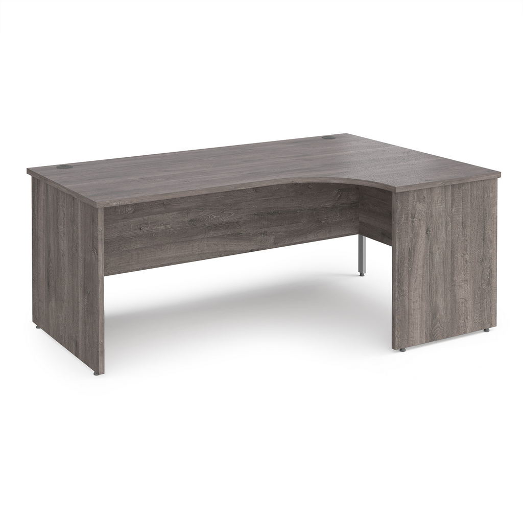 Picture of Maestro 25 right hand ergonomic desk 1800mm wide - grey oak top with panel end leg