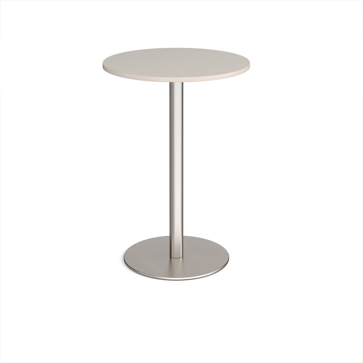 Picture of Monza circular poseur table with flat round brushed steel base 800mm -  Light Grey