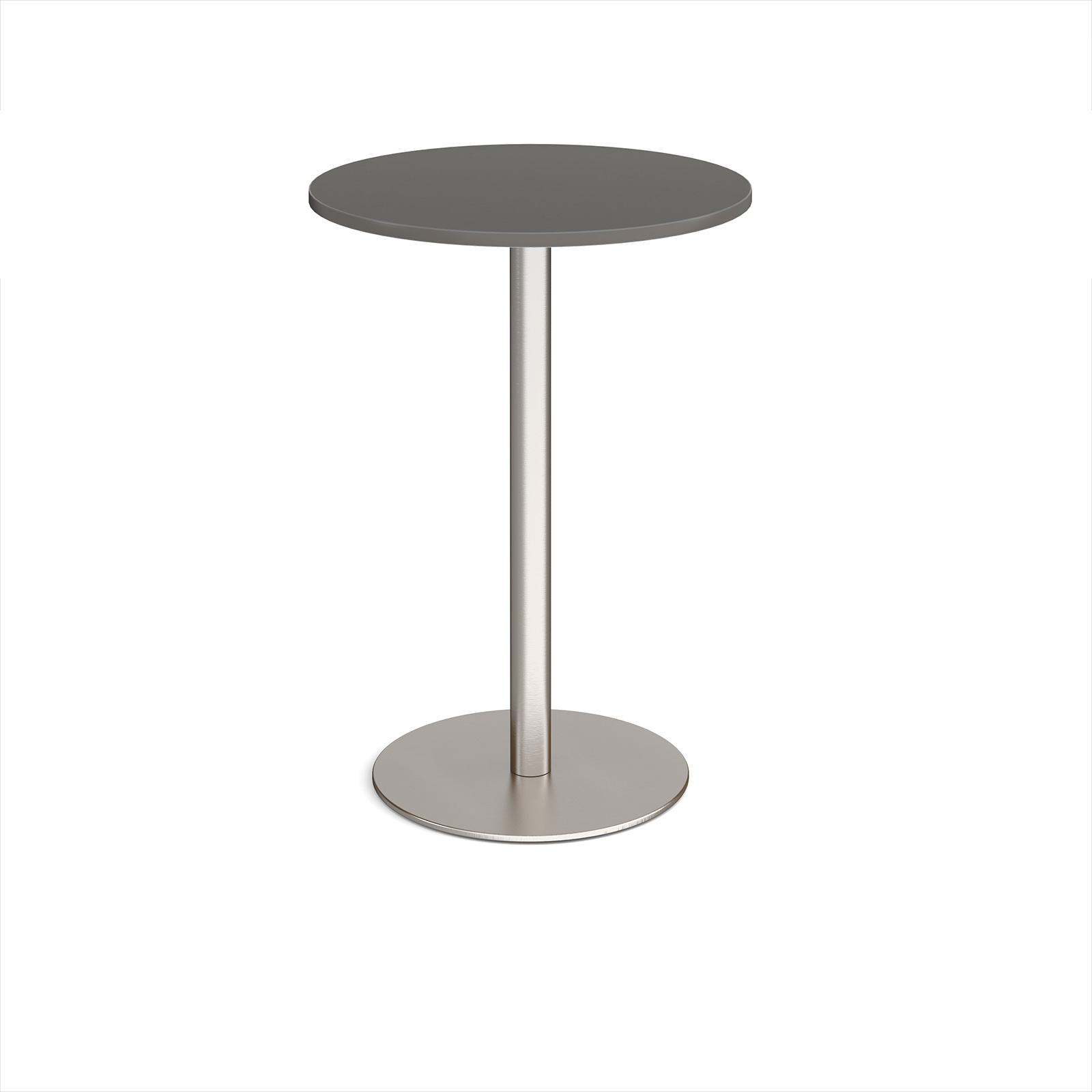 Picture of Monza circular poseur table with flat round brushed steel base 800mm - Onyx Grey