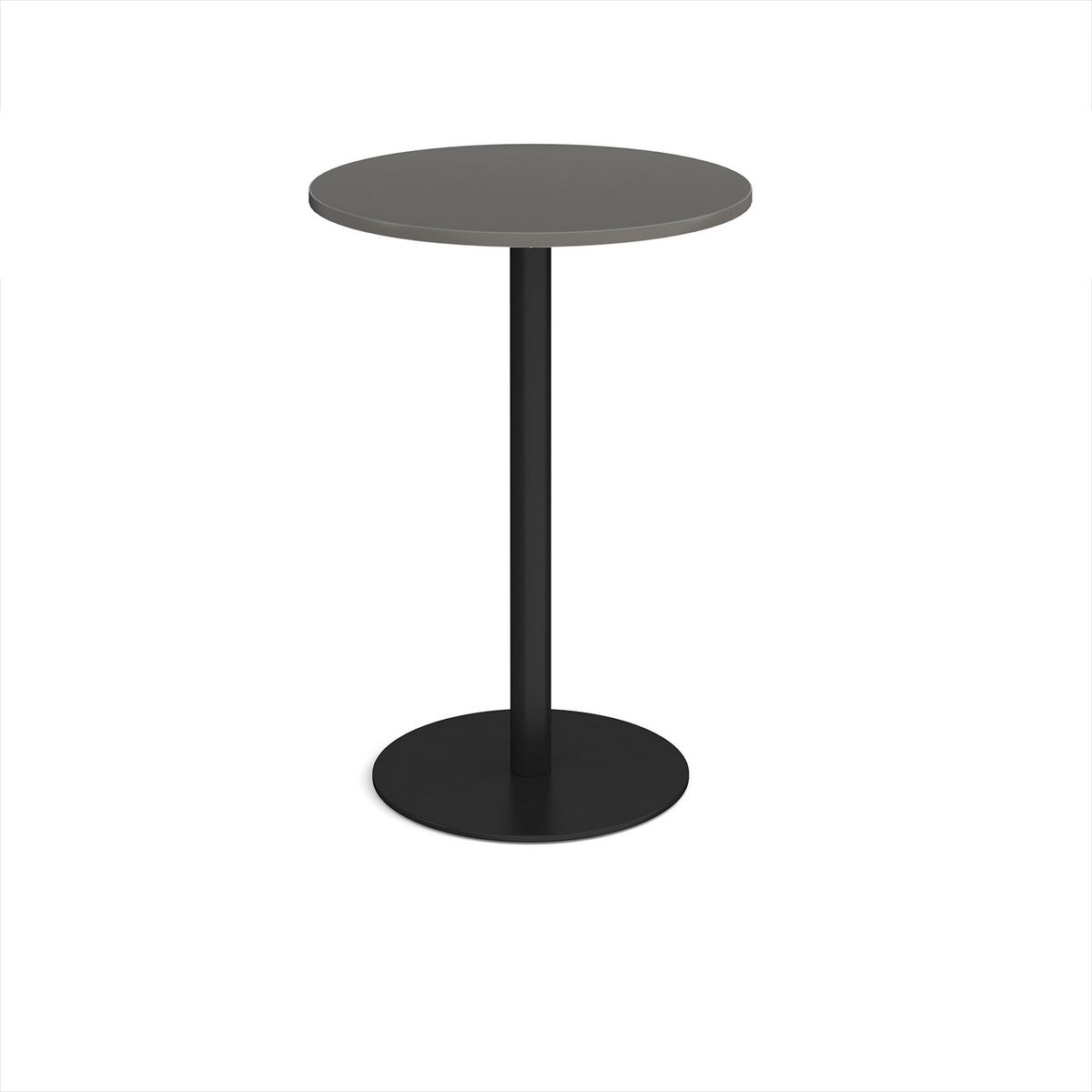 Picture of Monza circular poseur table with flat round black base 800mm - Onyx Grey