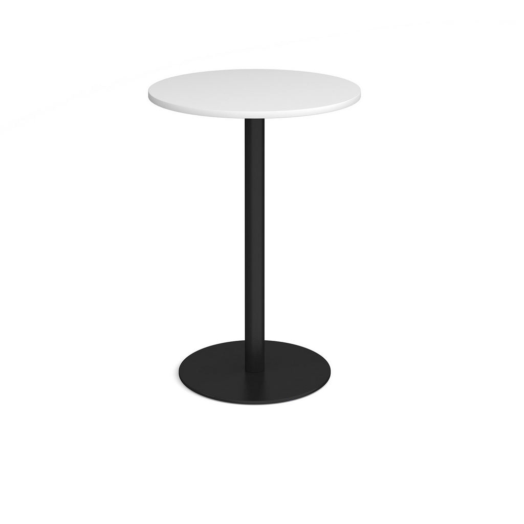 Picture of Monza circular poseur table with flat round black base 800mm - white