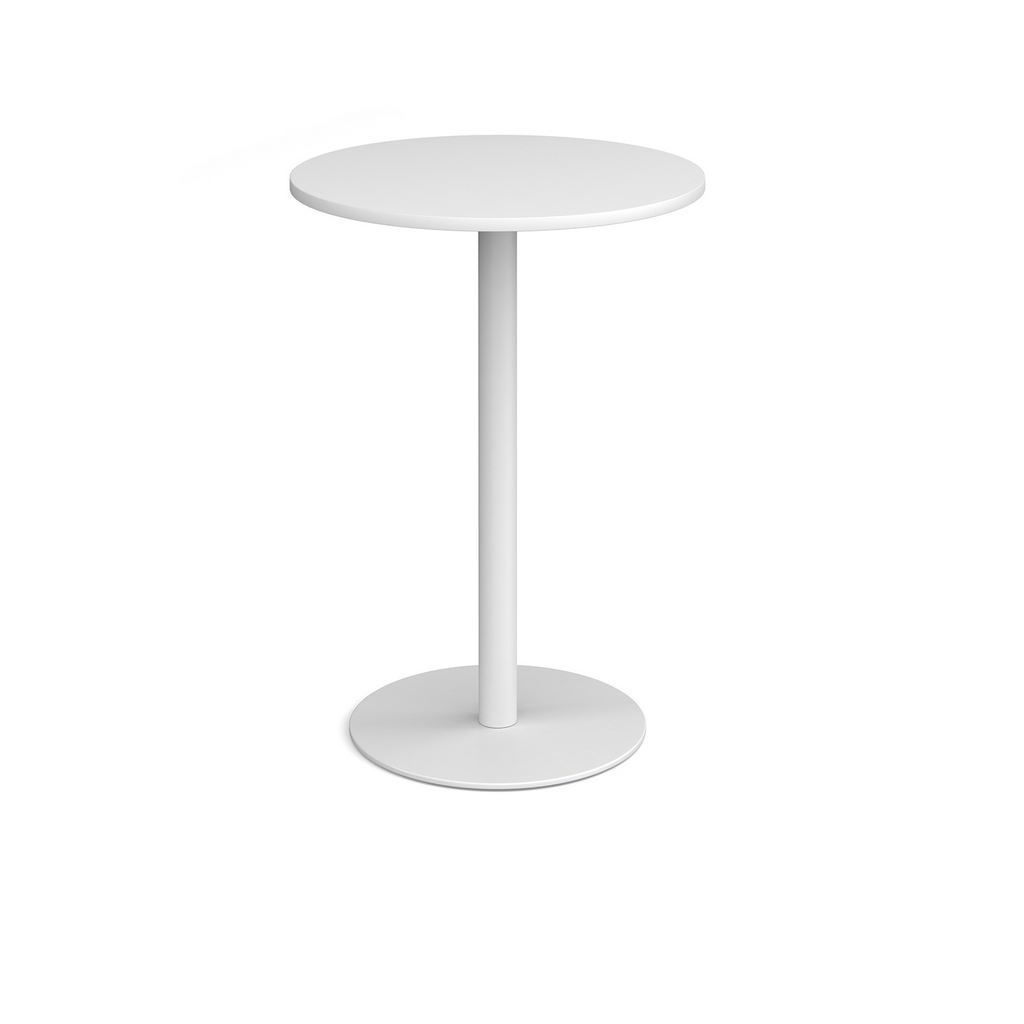 Picture of Monza circular poseur table with flat round white base 800mm - white