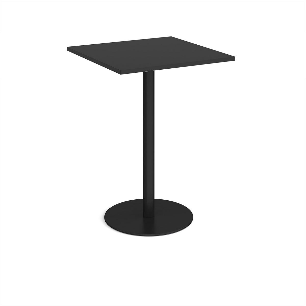 Picture of Monza square poseur table with flat round black base 800mm - Black