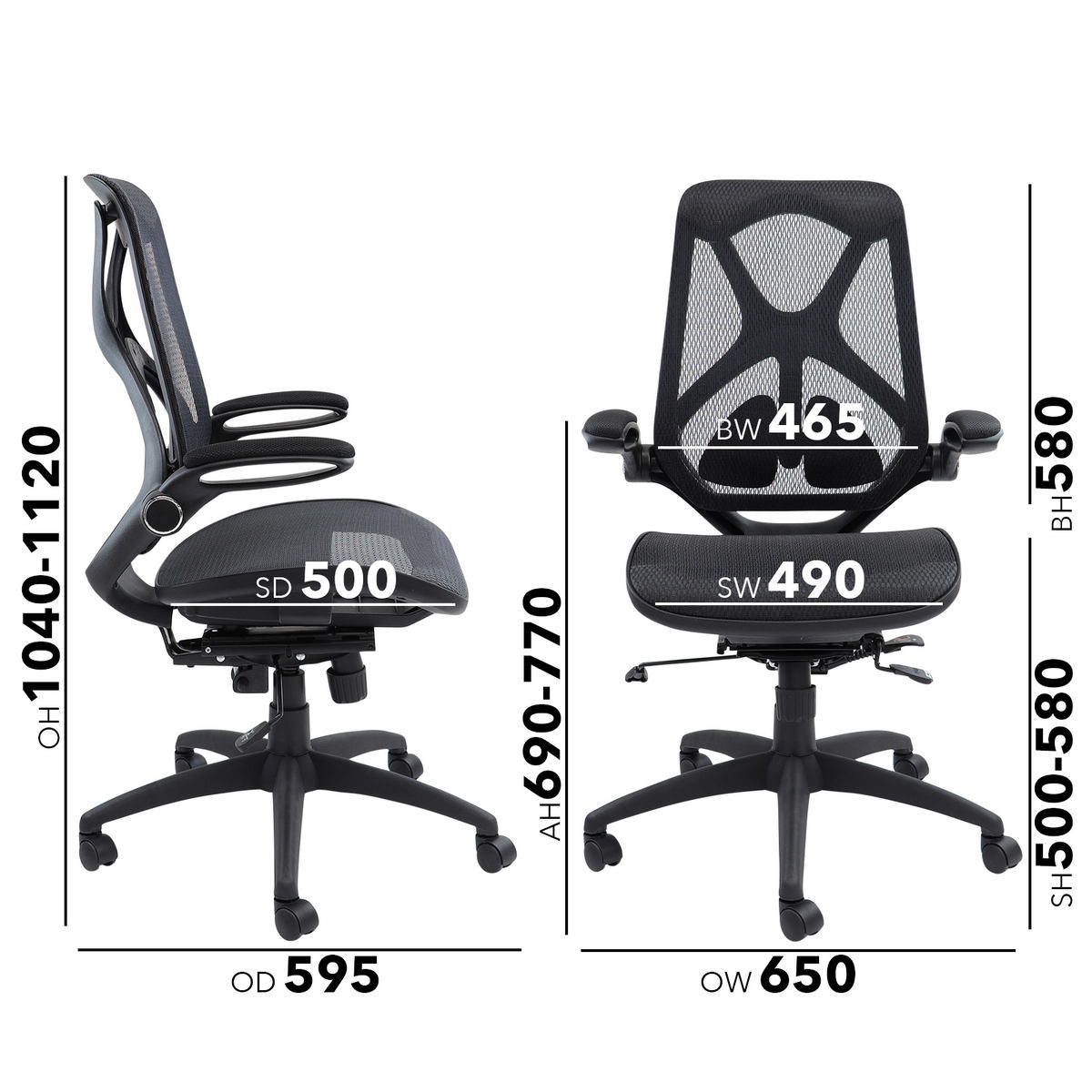 Picture of Napier high mesh back operator chair with mesh seat - black