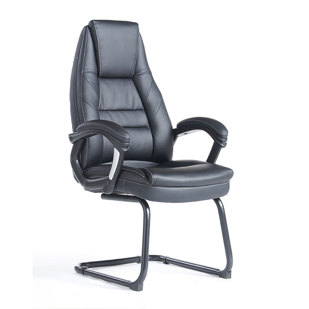 Picture of Noble executive visitors chair - black faux leather