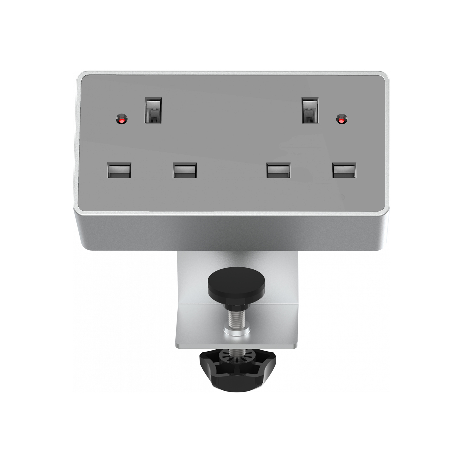 Picture of Desktop Power Module 2x 240v UK Sockets Silver / Grey