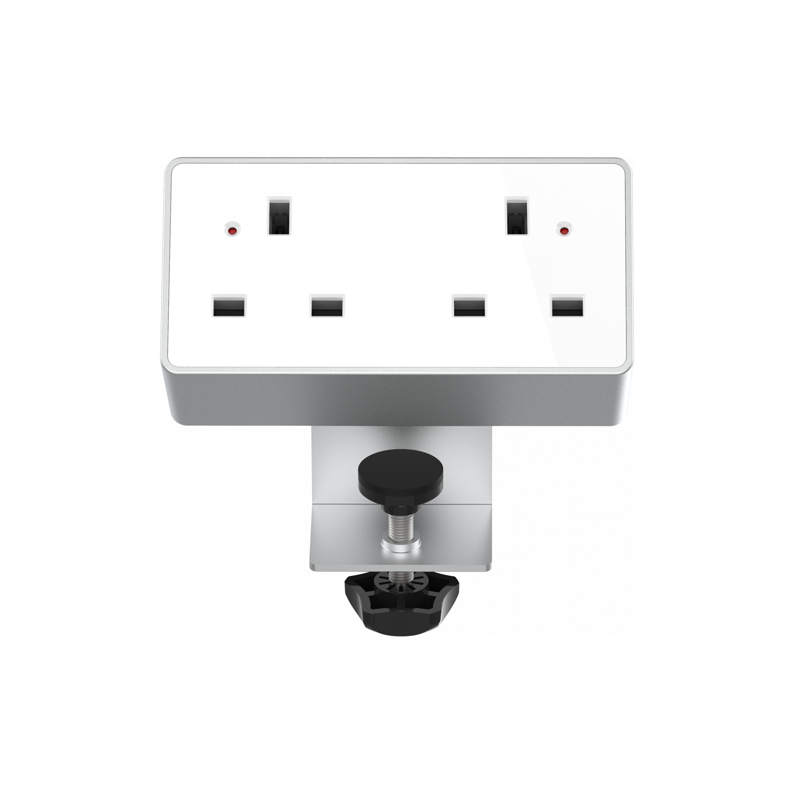 Picture of Desktop Power Module 2x 240v UK Sockets Silver / White
