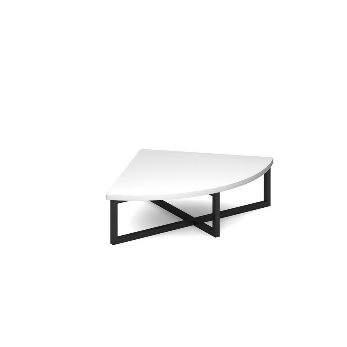 Picture of Nera corner unit table 700mm x 700mm with black frame - white