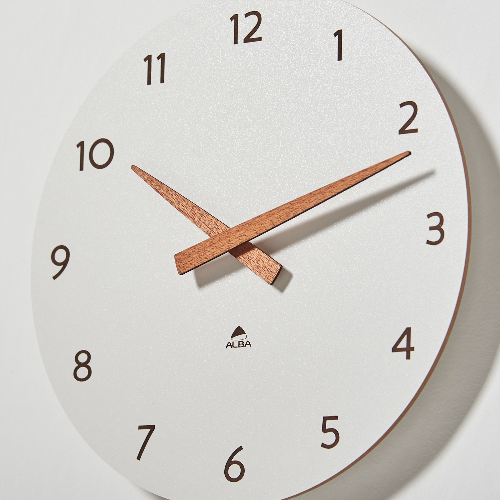 Picture of Orbit wall clock 300mm - Walnut & White