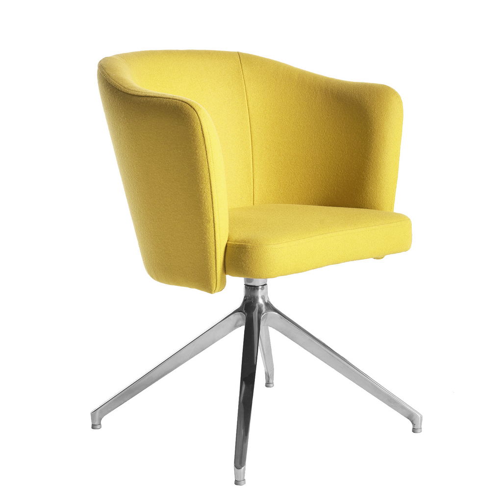 Picture of Otis single seater tub chair with 4 star swivel base - lifetime yellow