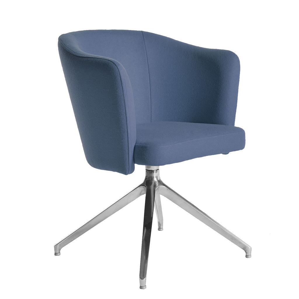 Picture of Otis single seater tub chair with 4 star swivel base - range blue