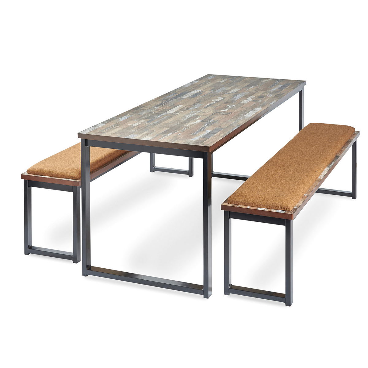 Picture of Otto benching solution low bench 1050mm wide - silver frame, Barcelona walnut top