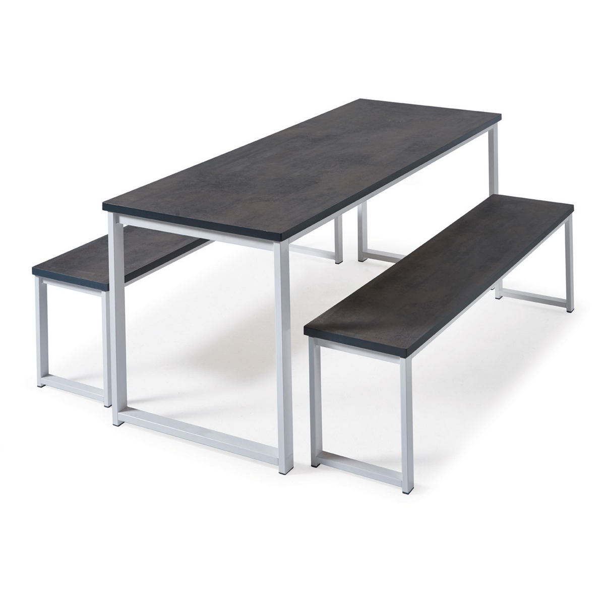 Picture of Otto benching solution low bench 1050mm wide - black frame, Kendal oak top