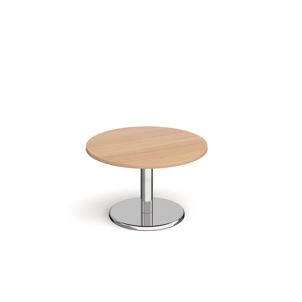 Picture of Pisa circular coffee table with round chrome base 800mm - beech