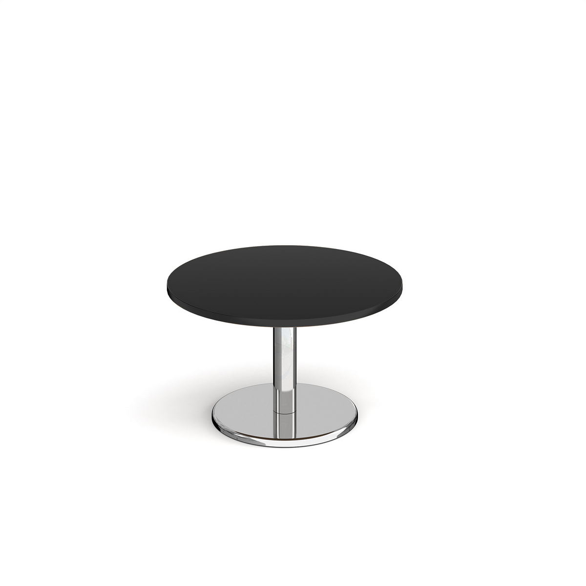 Picture of Pisa circular coffee table with round chrome base 800mm - Black