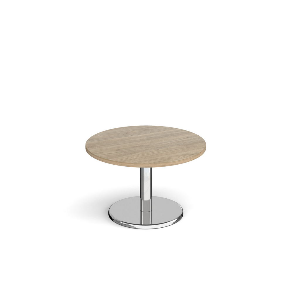Picture of Pisa circular coffee table with round chrome base 800mm - barcelona walnut